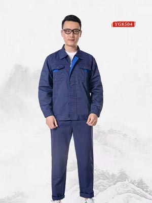 YG8504工裝長(cháng)袖工作服套裝男士純色耐磨